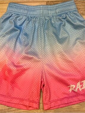 Kids Ombre Blue-Pink Athletic Mesh Shorts